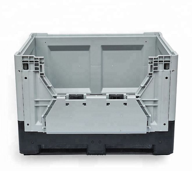 700 Litre Solid Collapsible Pallet Bin with Access Doors image 2